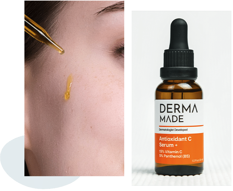 Women appling product and the product image attached