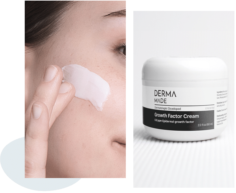 Women appling product and the product image attached